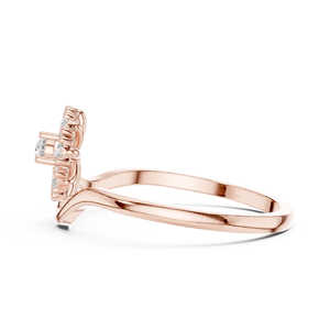 Anillo de Diamantes Cultivados en Laboratorio con Diseño Floral en Oro Rosa para Mujer, Piedras Redondas, Elegante Anillo de Promesa - Product Image 4