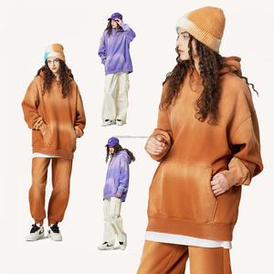 Sweat-shirt pour homme personnalisé, 100% coton, lourd, délavé, surdimensionné, fabricants de sweats-shirts vierges, sweats-shirts délavés à l'acide pour homme, 400 g/m² - Product Image 3