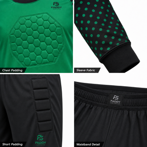 Conjunto de Uniforme de Portero de Fútbol Profesional Acolchado, Jersey de Portero de Fútbol Personalizado de Manga Larga con Pantalones Cortos, Kit de Entrenamiento con Protección - Product Image 3