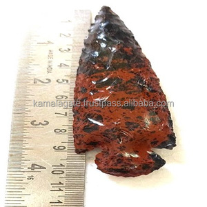 Gemstone Hand-Knapped 4 Inch Mahogany Obsidian Indian Agate Semi-Precious Stone Crafts Gemstone <b>Mascot</b> Arrowhead - Product Image 1
