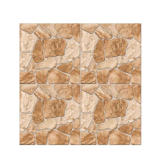 Embossed Design Heavy Duty Modern Rustic Waterproof Stone Imitation Texture Non-Slip Ceramic Parking Floor Tile 400x400mm