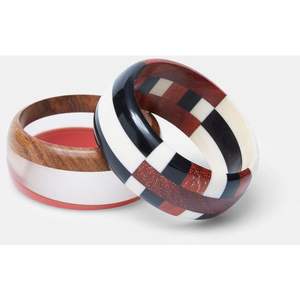 Bracelets en résine au design contemporain, accessoires de bijoux fantaisie - Product Image 6