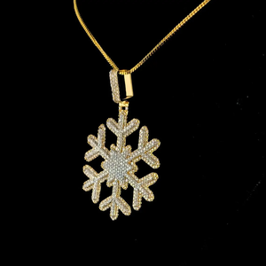 Collier pendentif flocon de neige en moissanite de luxe, plaqué rhodium, argent 925, style hip-hop, bijoux fins, cadeau de fête - Product Image 2