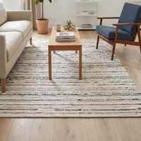 Tapis d'intérieur en coton recyclé texturé naturel, tissage plat, écologique, pour salon, style scandinave et Wabi Sabi, moderne et bio
