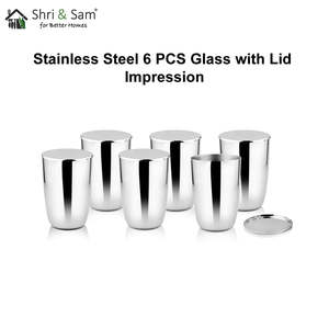 Impression Collection Juego de vajilla de acero inoxidable de 6 piezas con tapa de vidrio - Product Image 1