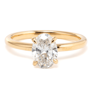Bague de fiançailles solitaire en or rose 14 carats avec diamant de laboratoire ovale de 1,5 ct, certifiée IGI, à 4 griffes, vente en gros - Product Image 2
