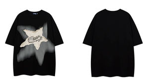 T-shirt en coton vintage, t-shirt oversize pour homme, t-shirt imprimé oversize unisexe personnalisé, été - Product Image 4