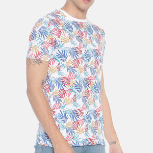 เสื้อยืดคอกลมแขนสั้นพิมพ์ลายดอกไม้สำหรับผู้ชาย ทรงเข้ารูป สไตล์ลำลอง ผ้าคอตตอนเจอร์ซีย์ เสื้อยืดผู้ชาย เสื้อยืดชาย เสื้อยืดสั่งทำพิเศษสำหรับผู้ชาย - Product Image 3