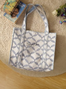 OEM Assorted Blue Leaf Quilted Cotton Tote Bag - Chic Minimalist Reusable Shopper <b>Handbag</b> - Product Image 6