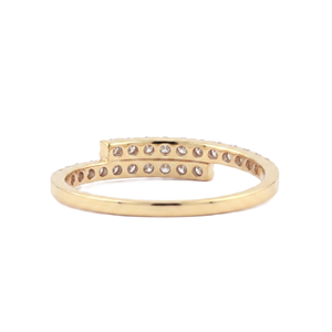 Bague demi-éternité en or massif 10K 14K avec certificat IGI, diamants de laboratoire ronds, double rangée, empilable, minimaliste, style bypass - Product Image 4