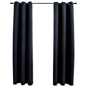 2 pezzi tende oscuranti con anelli 37 "x 63" tessuto nero migliorare la Privacy e controllo della luce mantovane facile installazione - Product Image 1