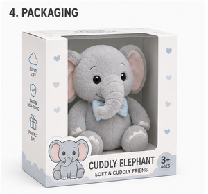 Peluche de elefante, lindo peluche de elefante, elefante de peluche para bebé, peluche de elefante kawaii, muñeco de elefante suave, regalo para niños - Product Image 5