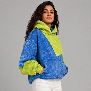 Sweat à capuche délavé pour femme, collection hiver, avec logo frontal, décontracté, doublé, 100 % coton, coupe confortable, tissu polaire respirant, coutures durables - Product Image 4