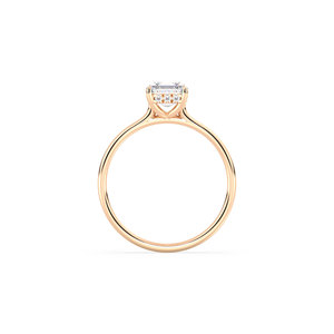 Bague solitaire REYES avec halo caché en diamant HPHT CVD cultivé en laboratoire, en or massif 14 carats, taille Asscher, 1,19 carat - Product Image 5