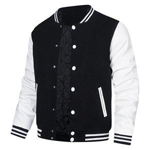 Custom Men Wool Body <b>Leather</b> Sleeve Varsity Bomber Letterman <b>Jacket</b> Plain High School College Baseball Outerwear Varsity <b>Jacket</b> - Product Image 2