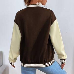 Nueva Chaqueta Universitaria de Invierno para Mujer 2026, de Gran Venta, con Parches, Hombros Caídos, Cuello Alto y Gráficos Impresos en Lona - Product Image 6