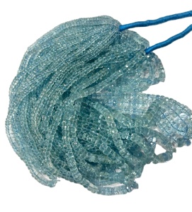 Aigue-marine bleue de haute qualité perles de rondelle à facettes pierre naturelle de bonne qualité - Product Image 1