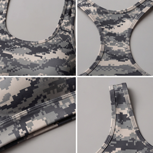 OEM Digital Print Camo Sports Bra Gym Workout <b>Compression</b> Crop <b>Top</b> Ladies Quick Dry Racerback Yoga Bra Sportswear Printed Bra - Product Image 6