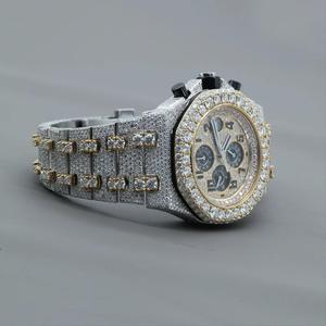 Men's round <b>Diamond</b> Hip-Hop Automatic <b>Watch</b> Handcrafted Unique Fashion Jewelry with 22mm Band Width Luxury Antique Style - Product Image 2
