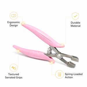 Pince professionnelle pour enlever les extensions de cheveux avec étui, usage en salon, poignée rose, prix d'usine OEM - Product Image 5