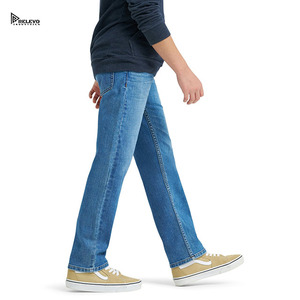 Jeans de Mezclilla Personalizados para Hombre, Corte Recto, Suaves y Transpirables, Lavado Medio, Algodón, Corte Regular, Estilo Casual, Ropa Urbana - Product Image 4