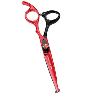 Ciseaux de coupe de cheveux de 6 pouces pour enfants Ciseaux à cheveux à pointes arrondies de sécurité Kit de coupe de cheveux professionnel noir et rouge - Product Image 4