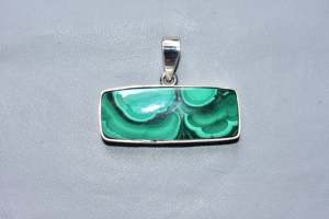 Pendentif en chrysocolle et malachite de qualité supérieure, pendentif en argent sterling 92,5 - Product Image 5