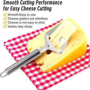 2pcs <b>Small</b> Stainless Steel Cheese Slicer Handheld Silver Cheese Peeler Planer Cutter Kitchen <b>Tools</b> for Block Butter Squares - Product Image 2