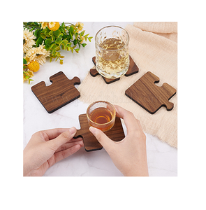 Unique Wooden Drink Coasters <b>Puzzle</b>-Shaped For Wine Glass Coaster Holder For Hotel Restaurant Tableware Item - Product Image 1