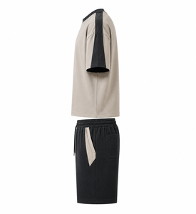 Conjunto de Dos Piezas de Verano para Hombre, Personalizado OEM, Talla Grande, Camiseta Casual con Cuello Redondo y Pantalones Cortos a Juego, Tejido 100% Algodón, de Secado Rápido - Product Image 2