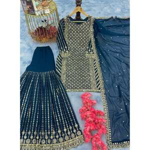 Ensemble haut de soirée Plazzo Dupatta pour femmes pour un look élégant - Product Image 4