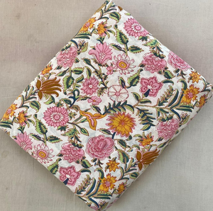 Tela de algodón 100% ecológica hecha a mano, estampada a mano con bloques, de peso medio y secado rápido, para bolsos, camisas y fundas de niños. - Product Image 3