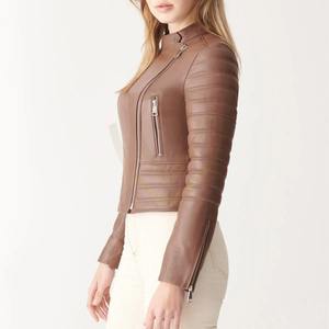 Chaqueta de PU Ajustada con Botones Decorativos, Acolchada, Transpirable, Estilo Casual, Chaquetas de Cuero Modernas para Mujer - Product Image 4