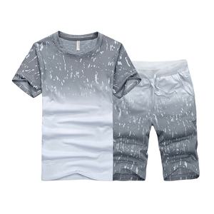 Men's Casual Summer <b>Jogging</b> Set Custom Wholesale New Fashion Short Sleeve Tshirt and Breathable Shorts - Product Image 1