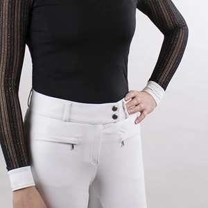 Chemise de concours équestre pour femmes, manches longues, sous-vêtement technique respirant en coton, anti-transpiration, vente en gros - Product Image 2