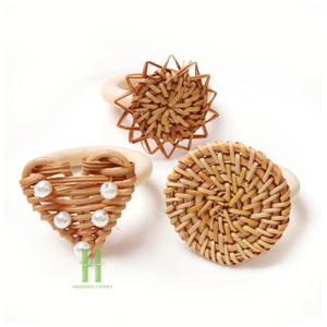New Design Eco-Friendly <b>Round</b> Rattan Napkin Rings Boho Wicker <b>Placemat</b> Woven <b>Placemat</b> for Table Decoration From HNH CRAFT - Product Image 1