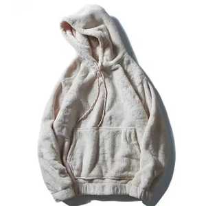 New Custom Logo Men's Winter <b>Sherpa</b> Hoodie Polyester/Cotton Puffer Fleece Oversized Digital Printing Pullover EU Size - Product Image 6