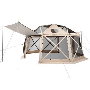 Gazebo Pop-Up 15 x 15 piedi con Tenda a Schermo e Tetto Rimovibile, Montaggio Rapido, Baldacchino Sferico a 13 Lati per Campeggio, Borsa per il Trasporto Inclusa - Product Image 1