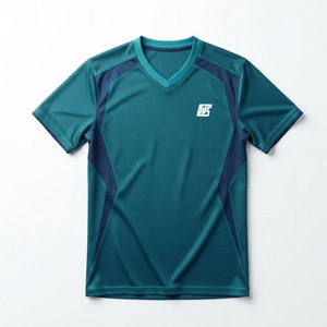 Maillot de sport à col en V pour hommes, chemise athlétique à manches courtes, séchage rapide, vêtements d'équipe performants pour l'entraînement au basketball et au football - Product Image 1