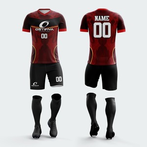 Polyester Soccer Sportswear Sets Heat-Transfer Printing Short Front Quick Dry Breathable Custom Team <b>Name</b> Uniforms for Team Wear - Product Image 2
