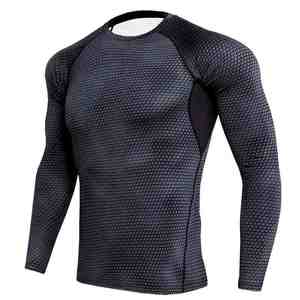 Chemises de compression pour hommes OEM de qualité supérieure, imprimées par sublimation, en polyester, pour la gym, le fitness, le surf et la plongée - Product Image 1