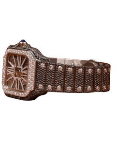 Reloj de pulsera de diseño único con esfera inteligente de diamantes, elegante y lujoso, en oro blanco para hombre, disponible a un precio razonable. - Product Image 2