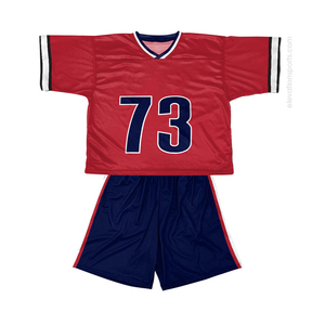 Custom navy blue orange lacrosse jersey and shorts set v neck sublimated quick dry <b>athletic</b> uniform kit for men and youth - Product Image 2