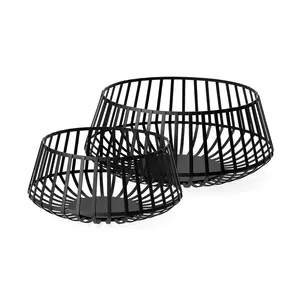 Handmade Serving <b>Bowl</b> with Premium Artisan Handcrafted <b>Metal</b> ConstructionModern <b>Metal</b> Wire <b>Bowl</b> Set Round Minimalist Decorative - Product Image 2