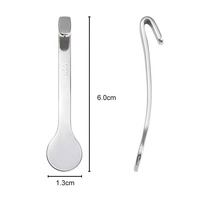 Extrait de résine Shilajit de qualité supérieure cuillère en métal suspendue et échelle de mesure cuillères minuscules en acier inoxydable avec crochet OEM Logo personnalisé