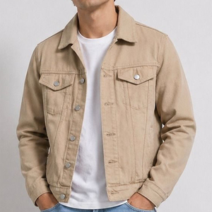 Chaqueta vaquera de mezclilla para hombre OEM, abrigo informal de otoño con botones, chaqueta vaquera oversize para hombre, estilo casual con lavado ácido. - Product Image 2