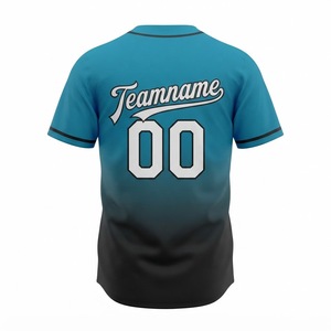 Vente en gros de t-shirts à col en V vintage à rayures de baseball, entièrement sublimés, maillots de baseball pour hommes - Product Image 2
