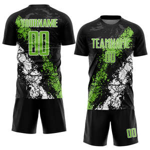 Camiseta de Fútbol Sublimada Personalizada Alligator para Hombre, Manga Corta, Cuello Redondo, Absorbe la Humedad, Verde y Negro, Ropa Deportiva de Equipo - Product Image 5