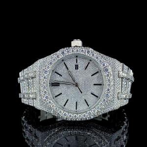 Reloj de Diamantes Estilo Hip-Hop, Lujoso, con Incrustaciones Completas de Diamantes VVS Moissanite, Mecánico, Brillante, para Hombre - Product Image 6