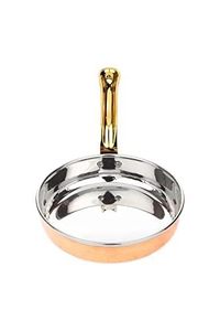 Copper Steel Fry Pan with Brass Handle for Serving Elegant Kitchenware for House Hotel Restaurant - Product Image 5